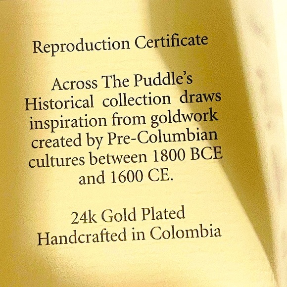 24 karat gold plated turtle earrings hand crafted pierced across the puddle - Picture 7 of 11